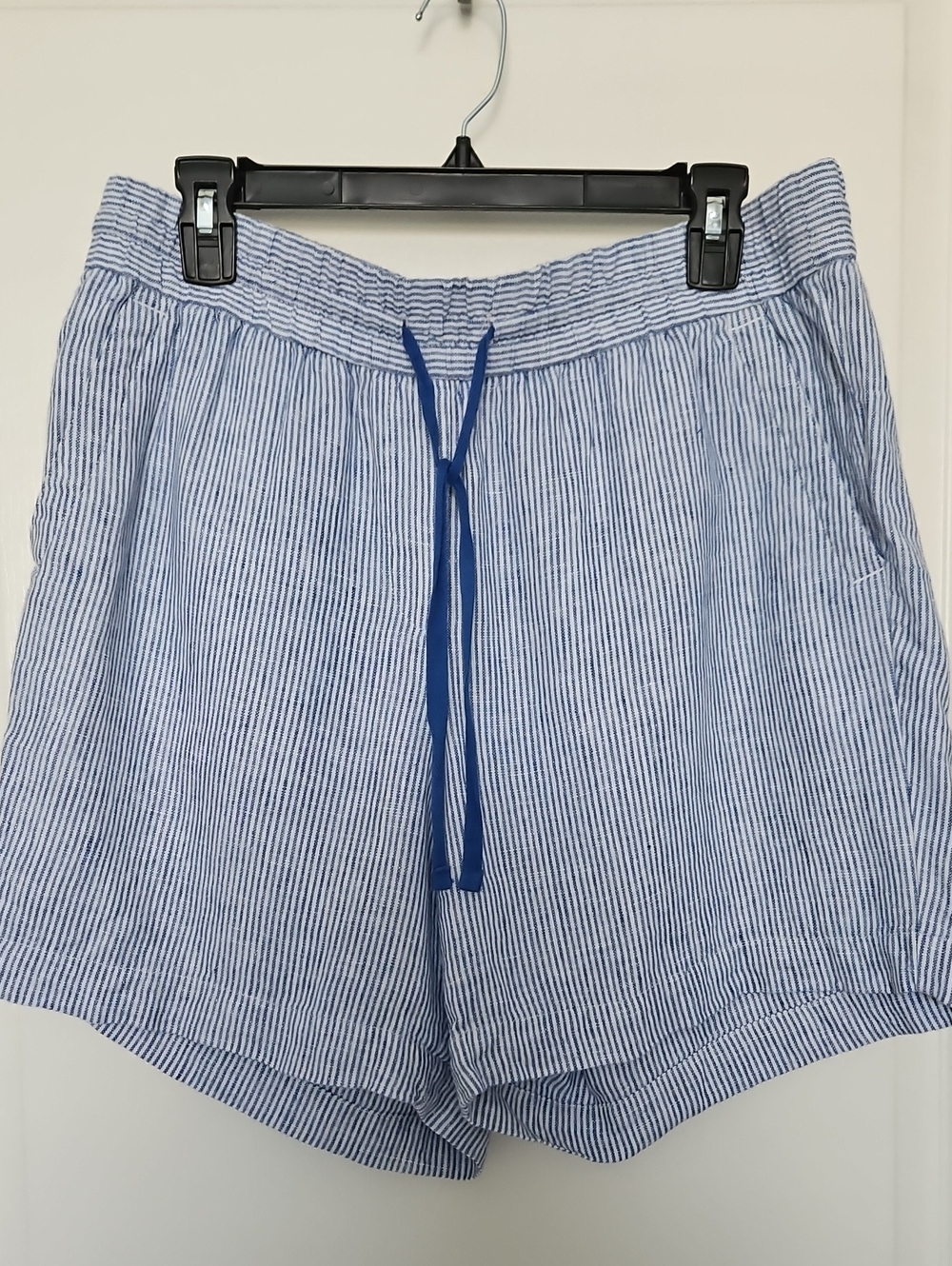 Talbots Blue and White Striped Drawstring Shorts, Large